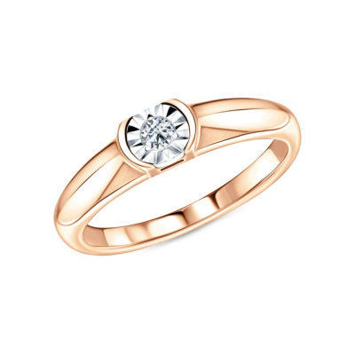 Золотое кольцо с бриллиантами природными