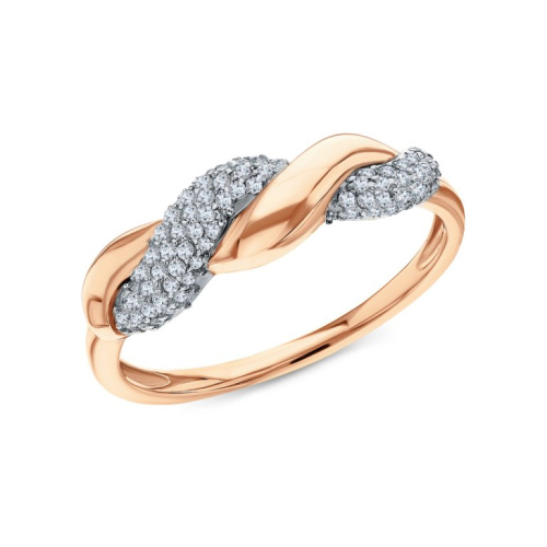 Золотое кольцо с бриллиантами природными