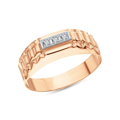 Золотое кольцо с фианитами