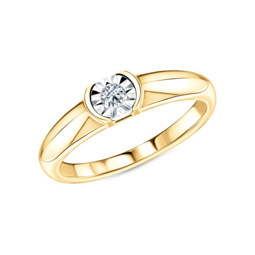 Золотое кольцо с бриллиантами природными