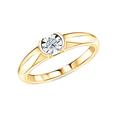 Золотое кольцо с бриллиантами природными