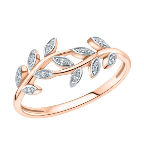 Золотое кольцо с бриллиантами природными