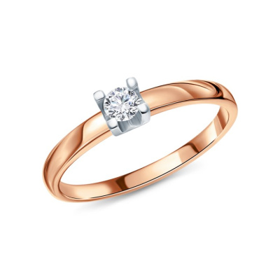 Золотое кольцо с бриллиантами природными