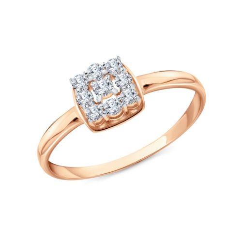 Золотое кольцо с фианитами