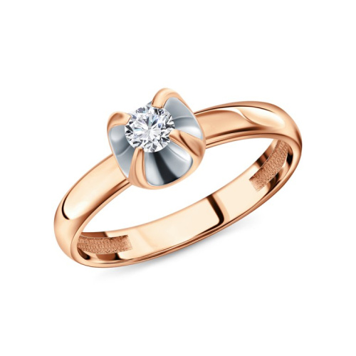 Золотое кольцо с бриллиантами природными