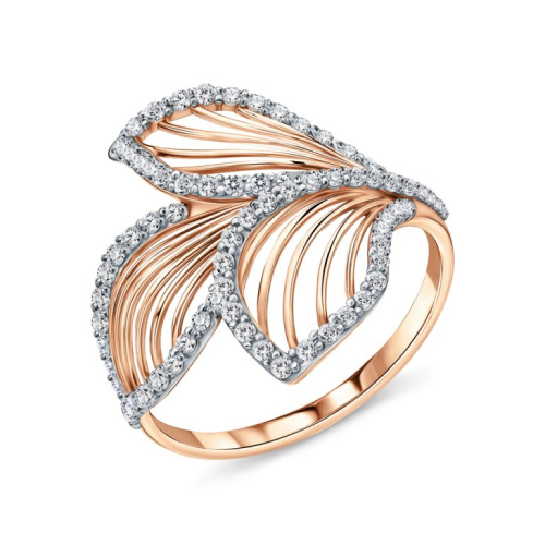 Золотое кольцо с фианитами