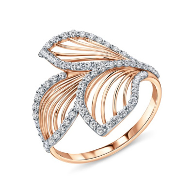 Золотое кольцо с фианитами