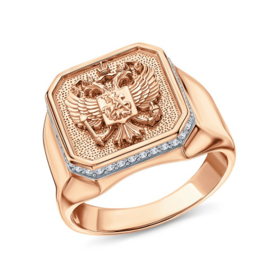 Золотое кольцо с бриллиантами природными