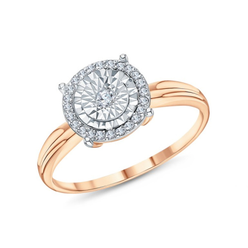 Золотое кольцо с бриллиантами природными