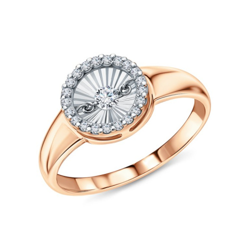 Золотое кольцо с бриллиантами природными