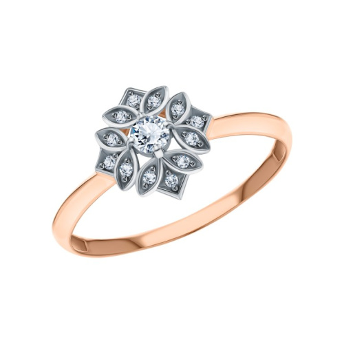 Золотое кольцо с фианитами