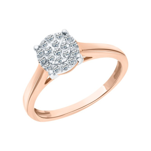 Золотое кольцо с бриллиантами природными