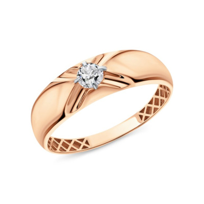 Золотое кольцо с фианитами