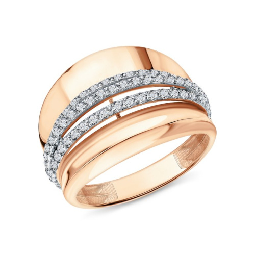 Золотое кольцо с фианитами