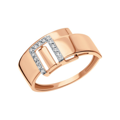 Золотое кольцо с фианитами