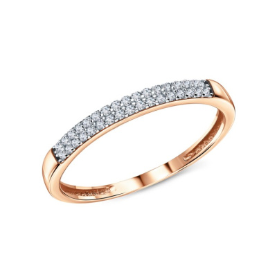 Золотое кольцо с бриллиантами природными