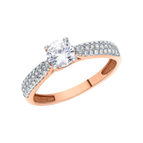 Золотое кольцо с фианитами