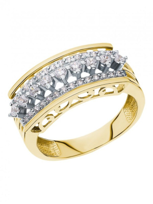 Золотое кольцо с фианитами