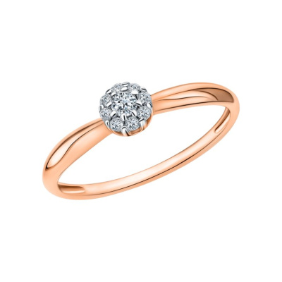 Золотое кольцо с бриллиантами природными