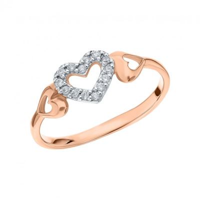 Золотое кольцо с фианитами