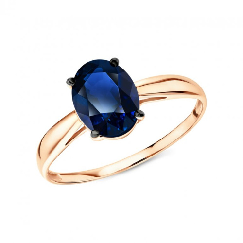 Золотое кольцо с сапфирами выращенными