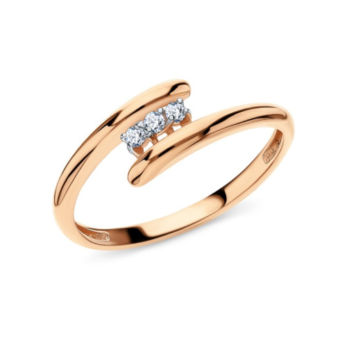 Золотое кольцо с фианитами