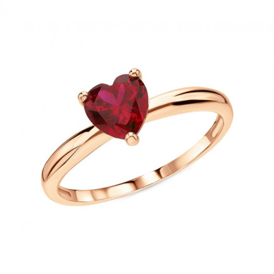 Золотое кольцо с рубинами выращенными