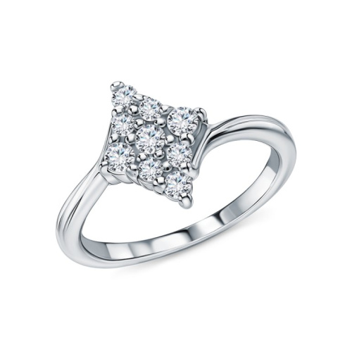 Серебряное кольцо с бриллиантами природными