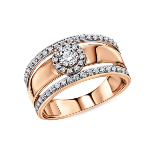 Золотое кольцо с фианитами