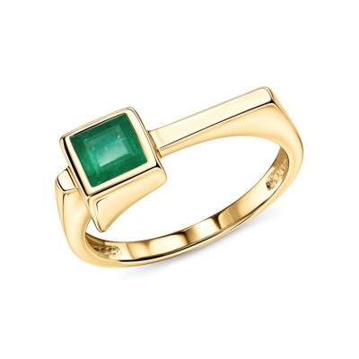 Золотое кольцо с изумрудами природными