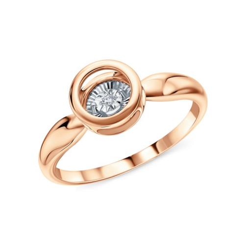 Золотое кольцо с бриллиантами природными