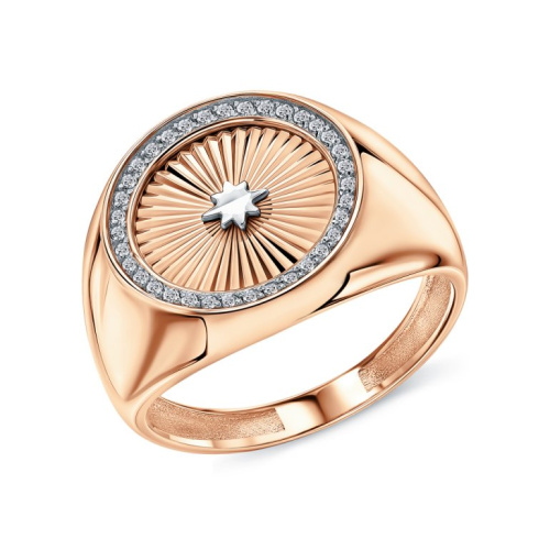 Золотое кольцо с фианитами