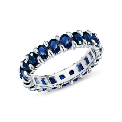 Золотое кольцо с сапфирами природными