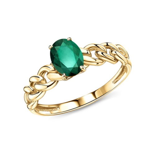 Золотое кольцо с изумрудами природными