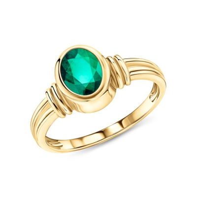 Золотое кольцо с изумрудами природными