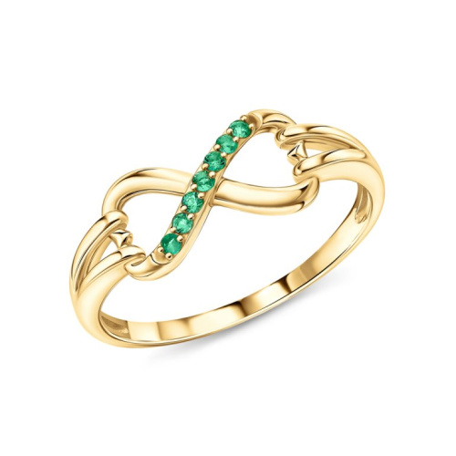 Золотое кольцо с изумрудами природными