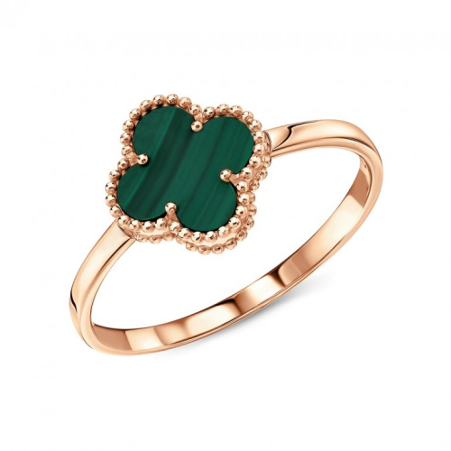 Золотое кольцо с малахитом природным