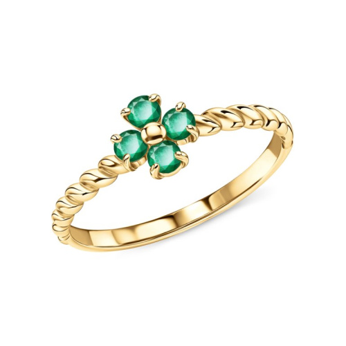 Золотое кольцо с изумрудами природными