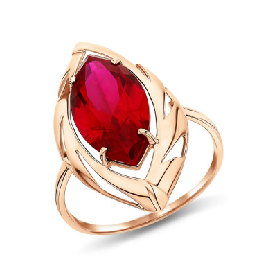 Золотое кольцо с рубинами выращенными