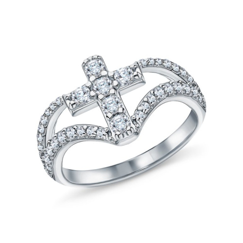 Серебряное кольцо с фианитами