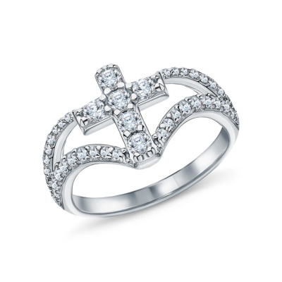 Серебряное кольцо с фианитами