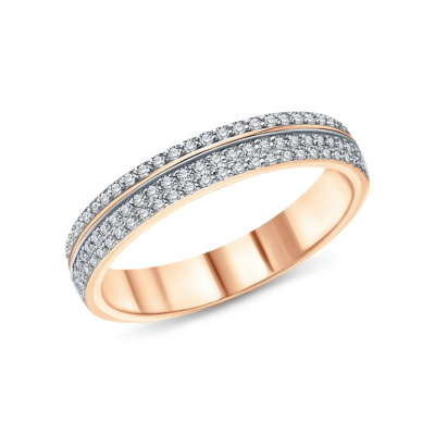 Золотое обручальное кольцо с бриллиантами