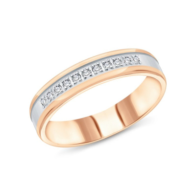 Золотое обручальное кольцо с бриллиантами