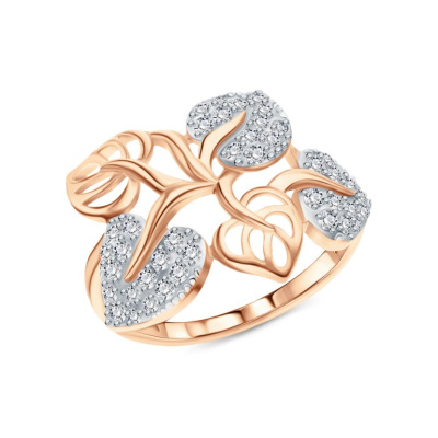 Золотое кольцо с фианитами