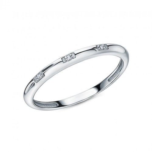 Серебряное кольцо с бриллиантами природными