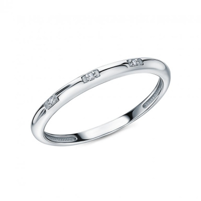 Серебряное кольцо с бриллиантами природными