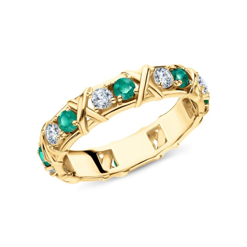 Серебряное кольцо с фианитами и агатами природными