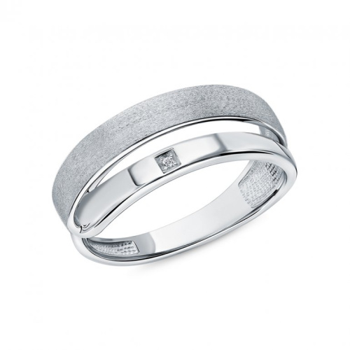 Серебряное кольцо с бриллиантами природными