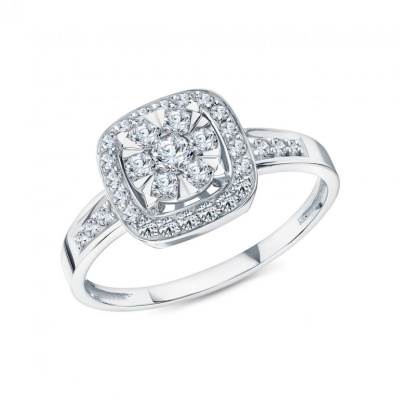 Платиновое кольцо с бриллиантами природными