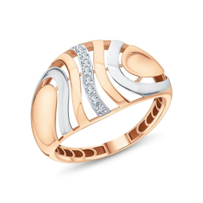 Золотое кольцо с фианитами